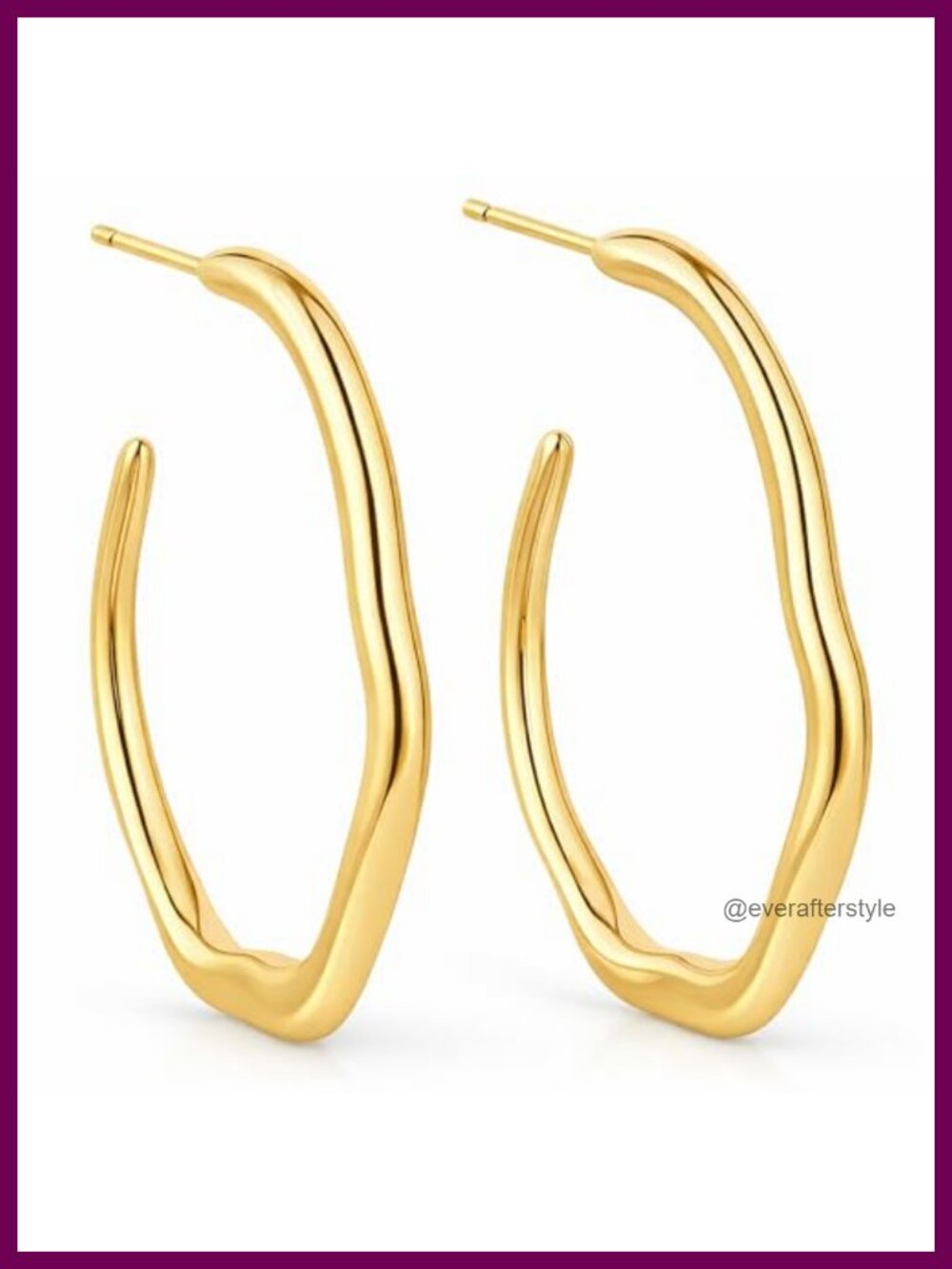 Waterproof 18K Gold Plated Hoop Earrings for Women Hypoallergenic Stainless